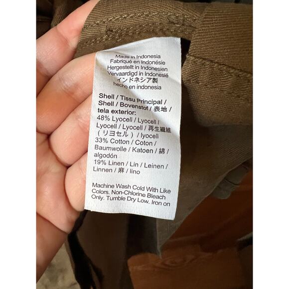 NWT Madewell Women's Belted Trench Coat in Drapey Twill Dark Olive Size XXL - Picture 9 of 16